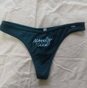 Green Ribbed VS Pink Underwear